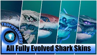 Maneater - All 5 Fully Evolved Shark Skins Gameplay (Maxed Out Evolution)