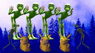 Dame Tu Cosita Song Pikachu, Green Alien and Siren Head Dance