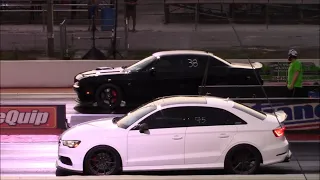 Audi A3 on e30 Tune vs Challenger Scatpack & Hellcat 1/4 Mile