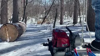 Skidding Logs in Winter with Portable Winch