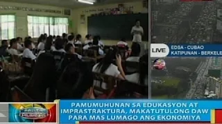 Pamumuhunan sa edukasyon at imprastraktura, makatutulong daw para mas lumago ang ekonomiya