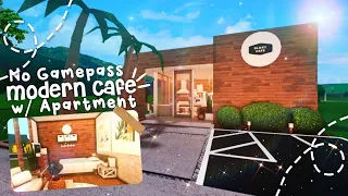 No Gamepass Modern Linen Cafe with Apartment I Bloxburg Build and Tour - iTapixca Builds