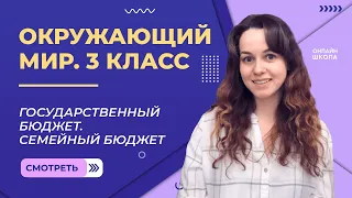 Государственный бюджет. Семейный бюджет. Видеоурок 30.2. Окружающий мир 3 класс