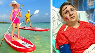 💊 A CĂZUT de pe PLACA de SURF 🏄 24 ore 👧 cu MIHAELA prima dată în MALDIVE  🌊