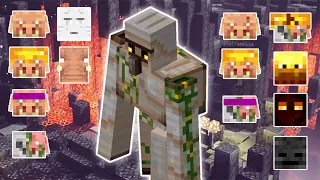 IRON GOLEM VS ALL FLAMES OF THE NETHER MOBS | MINECRAFT DUNGEONS