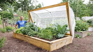 How to Build a Raised Bed COVER Using ONLY HAND TOOLS, Protection From EVERYTHING