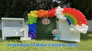 DIY Birthday Party | How To Make a Balloon Garland Cocomelon | DIY Balloon Rainbow Tutorial