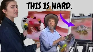I Tried Following A Bob Ross Painting Tutorial (Hard)