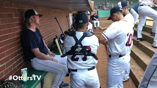 Otters TV: Millikan serves as a bat boy for the visiting Freedom