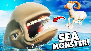 The GIANT SEA MONSTER Ate My GOAT! - Goat Simulator 3