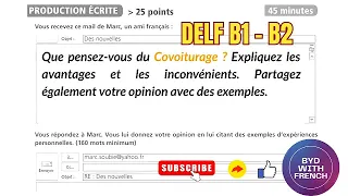 Le Covoiturage- Avantages | Essai Pratique 5| Most Important DELF topic| #Productionécrite #french