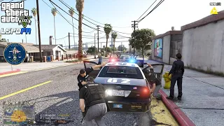 GTA V - LSPDFR 0.4.8 - LSPD/LAPD - Gang Unit Patrol - Felony Stop Shots Fired/Officer Down - 4K