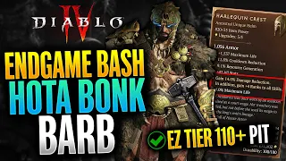 Diablo 4 - Hota Bash Endgame Best Barbarian Build is BROKEN! | Season 4 Best Barb Build Guide