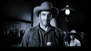 Matt Dillon locks up a crooked Lawman in Gunsmoke - James Arness - Dodge city