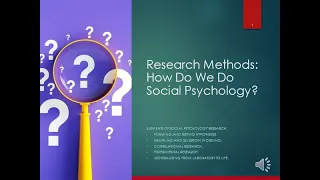 Social Psych Research Methods