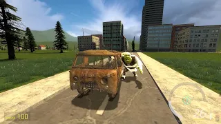 #65 Running away from shrek in Russian cars || Garry’s Mod