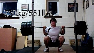 250kg/551 lbs PAUSED ATG Backsquat @94kg