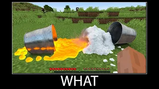 Minecraft wait what meme part 111 realistic minecraft lava bucket and snow bucket