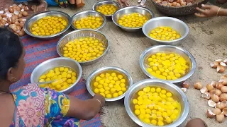 450 Fried Eggs Curry Cooking | Very Tasty & Delicious Eggs Curry Prepared To Serve Kids & Villagers