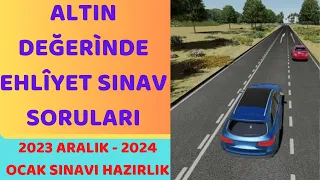 FULL ANLATIMLI EHLİYET SINAV SORULARI/ 2023 ARALIK 2024 OCAK EHLİYET SORULARI /EHLİYET KONU ANLATIMI