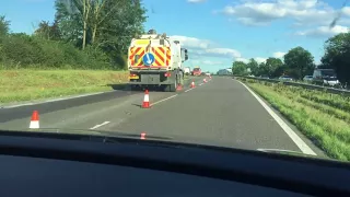 Collision between glass lorry and car transporter on A1 near Nene Valley Railway