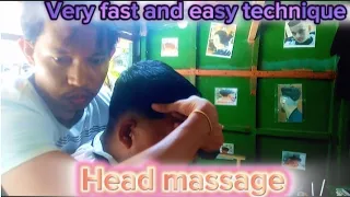 Philippine street barber asmr- head massage very fast and easy technique