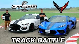 2020 C8 Corvette Z51 vs Mustang Shelby GT500 // DRAG RACE, ROLL RACE & LAP TIMES