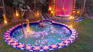 Girl Living Off The Grid, Build The Most Beautiful Round Swimming Pool in Backyard