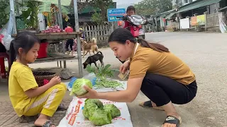 Poor Girl - Harvesting Cabbage to Sell for a Living, Cooking Noodles for Dinner #poor  #market