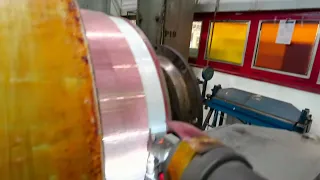 mikázás - undercutting mica on an electric locomotive traction motor armature