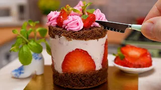 Мини Клубничный Чизкейк | Миниатюрный Торт | Мини Кухня | Miniature Strawberry Cheesecake