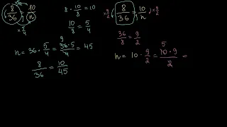 Опрацьований приклад:Вирішення пропорцій|Лінійні рівняння й нерівності|Основи алгебри|Академія Хана