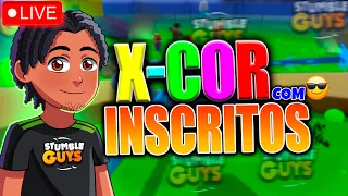 🌈X - COR🌈  STUMBLE GUYS AO VIVO  😎 BLOCK DASH LENDÁRIO  😎 JOGANDO COM INSCRITOS ‹ SEDNEM21 › ​​