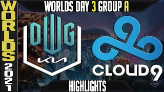DK vs C9 Highlights | Worlds 2021 Day 3 Group A | Damwon KIA vs Cloud9