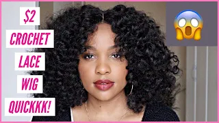 😲SIS DID WHAT?!😲 $2 QUICKEST & MOST NATURAL DIY CROCHET LACE WIG EVERRR!!!!