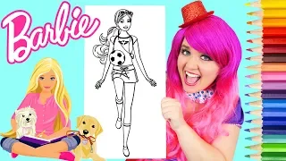 Coloring Barbie Playing Soccer Coloring Page Prismacolor Pencils | KiMMi THE CLOWN