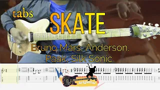 Bruno Mars, Anderson Paak, Silk Sonic - Skate Guitar Cover Tabs Tutorial