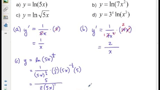 MCV4U - Derivatives of Logarithms