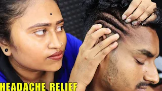 Headache Relief Head Massage by Barber Girl Pakhi | Loud Neck Cracking | Hair & Skin Cracking | ASMR