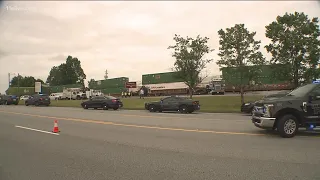 Train derails after crashing into truck in downtown Duluth