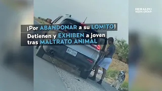 Detienen y EXHIBEN a joven que ABANDONÓ a su PERRITO en plena carretera