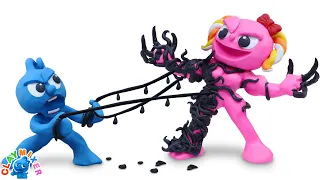 PINKY TRANSFORMS INTO VENOM! Surprise Powerful Strike From Symbiote | Clay Mixer Cartoon