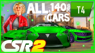 ALL TIER 4 CARS IN CSR2! (ALL CARS TIMES & BOSS CARS!)