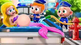 Baby Police Song | Baby Police Helps Mommy Mermaid | Kids Songs & More Nursery Rhymes | Little PIB