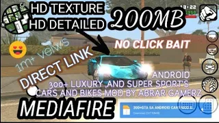 +300 Cars Pack for  gta san Android /No txdimg tool/supercrs and bikes mod for gta san Android