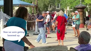 Dancing to "The Hooligans" at Lake Sumter Landing In The Villages Florida.