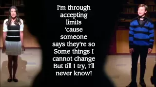 Glee - Defying Gravity (With Lyrics) //Season One// (Rachel & Kurt)