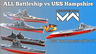 All Battleships vs USS New Hampshire🔥 | Modern Warships