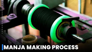 Manufacturing of Kite Thread (Manjha) | Colorful Manjha Making | Manjha Making Factory