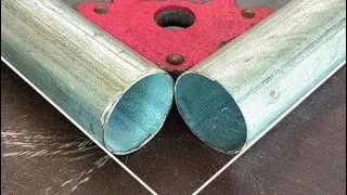 How I cut a round iron pipe at a precise 90 degree angle